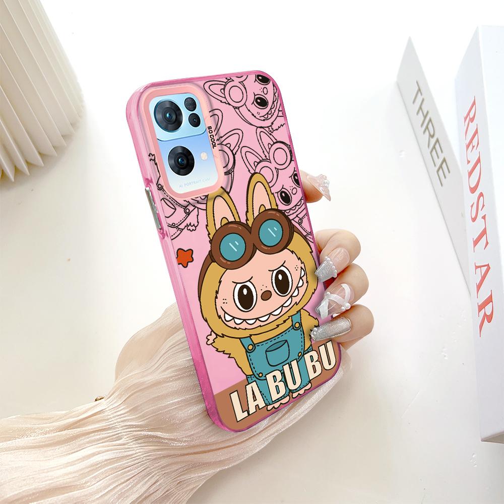 Окрашенный узор, цветной серебристый, двухсторонний, жесткий, противоударный чехол для телефона с защитой от падений для OnePlus OPPO Reno Realme