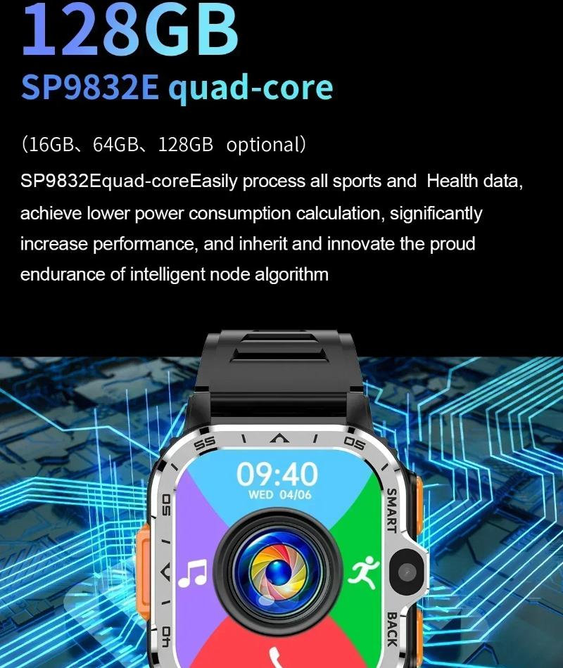 Valdus PGD Android Умные часы Мужские GPS 16 ГБ/64 ГБ ПЗУ Хранилище HD Двойная камера NFC Длительное время работы от батареи 2G 4G SIM-карта WIFI Беспроводной быстрый доступ в Интернет