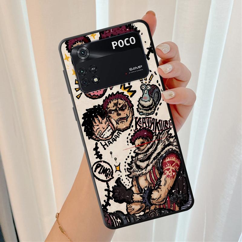 O-One P-Pieces Anime Phone Case for Xiaomi Poco X3 NFC M5s M7 C51 C61 X7 C71 X4 Pro M3 M4 Pro F3 F7 X5 C75 C40 C50 Black Soft