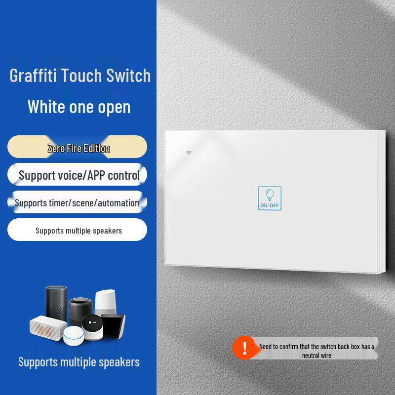 Умный WiFi Настенный Выключатель Graffiti с Голосовым Управлением Alexa и Google, Спецификации США/ЕС, Сенсорная Панель