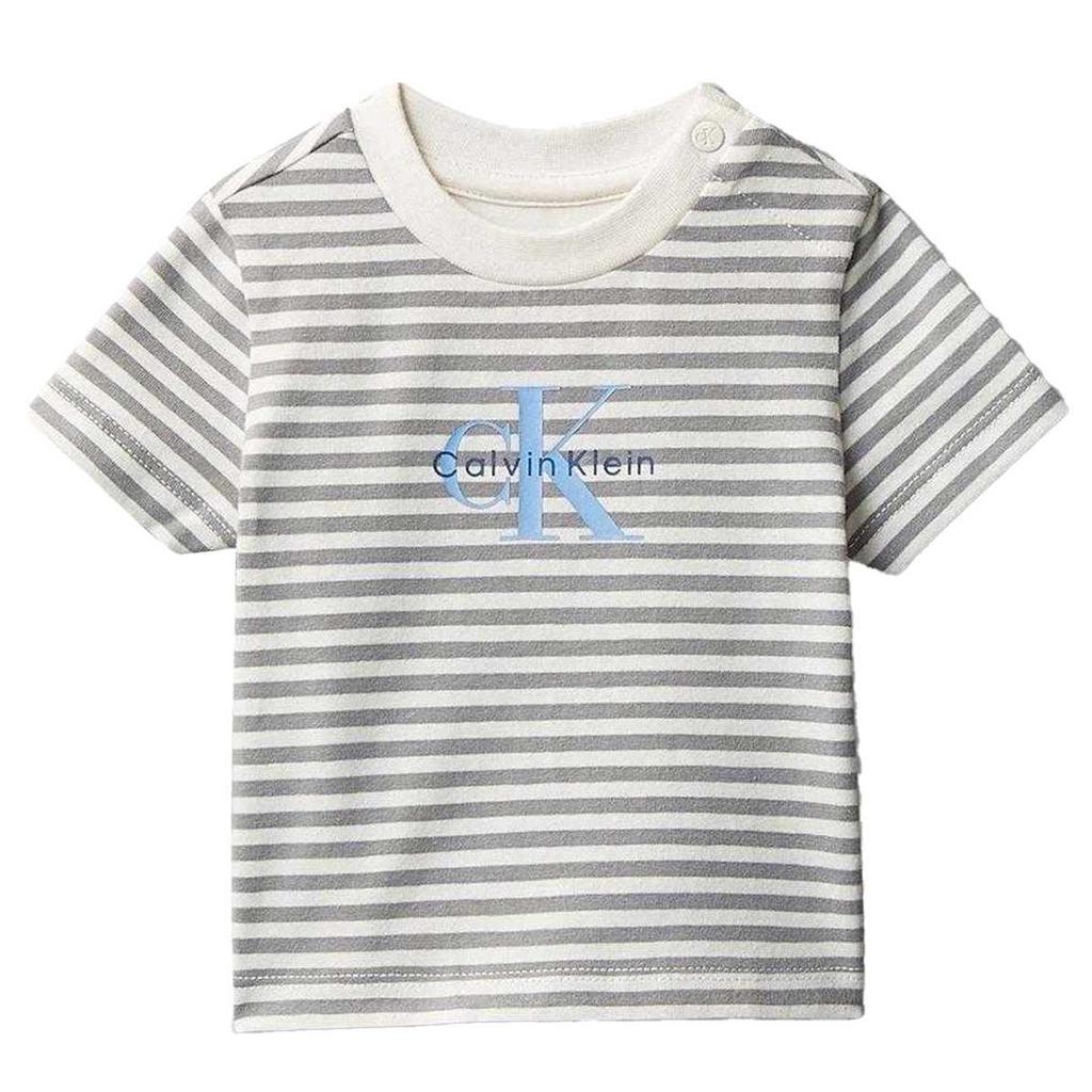 Calvin Klein Baby Striped Two Piece T-Shirt & Shorts Set
