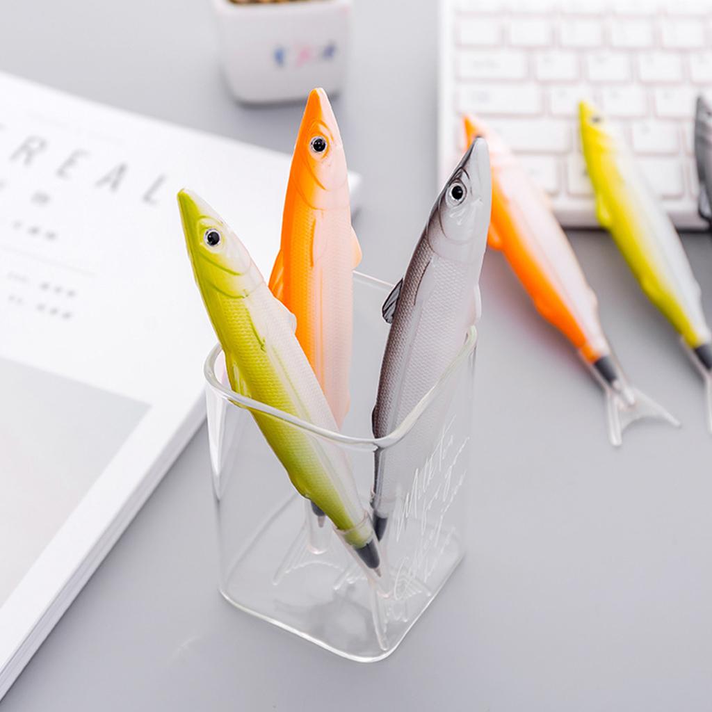 Милая шариковая ручка-рыбка для творчества, зеленая/оранжевая/черная ручка для практики письма для детей и взрослых
