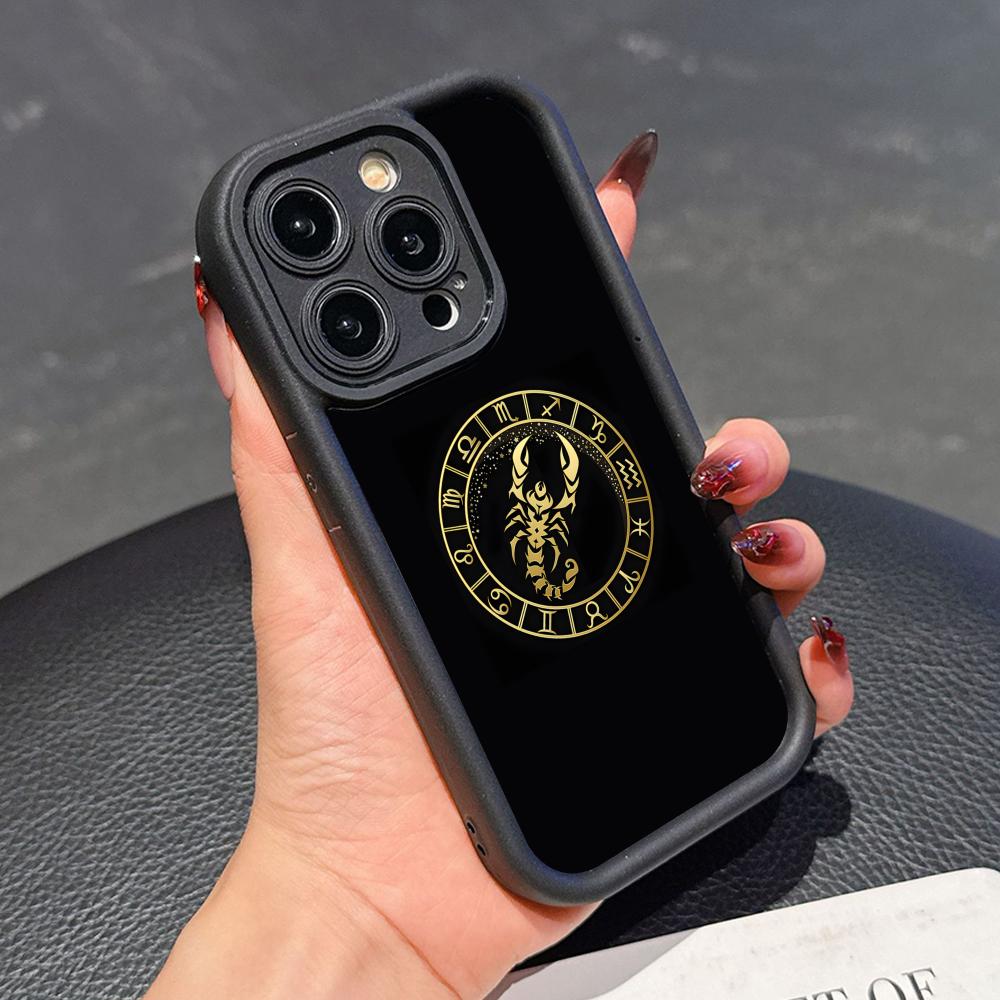 Золотой Скорпион Чехол для Мобильного Телефона для iPhone 17 16 15 14 13 12 11 Air Pro Max Plus Утолщенный ТПУ Цветной Чехол Роскошный Красивый Чехол