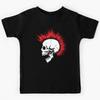 Punk Skull with Red Mohawk Kids T-Shirt