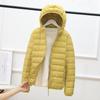 Autumn and Winter New Seamless Light Down Jacket Women's Short Hooded Fashion Korean Version Slim Thin Women's Coat