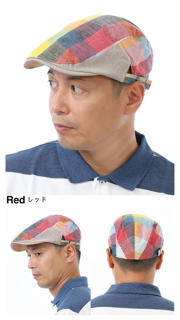 Номер размера охотничьей мадрасской шляпы [TRAX SHOP] Мужская шляпа, шляпа, клетка, клетка, весна, лето, осень, регулировка, женская униформа, TGY-085 (JP, Размер, 58,0 см,
