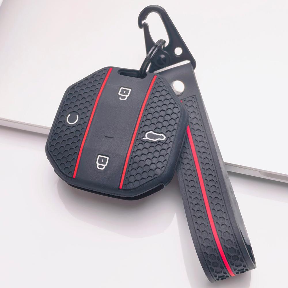Силиконовый брелок-ремешок в виде пчелиных сот для Chery JETOUR Freedom Traveler Tiggo 7 Pro Arrizo 8 Текстура пчелиных сот гоночная полоса съемный держатель для ключей