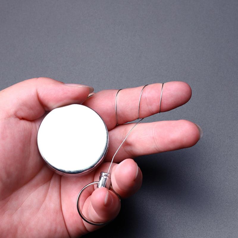 Выдвижной металлический проводной брелок для ключей катушка для бейджа шнурок для удостоверения личности бейдж с именем легко вытягиваемая пряжка эластичный брелок