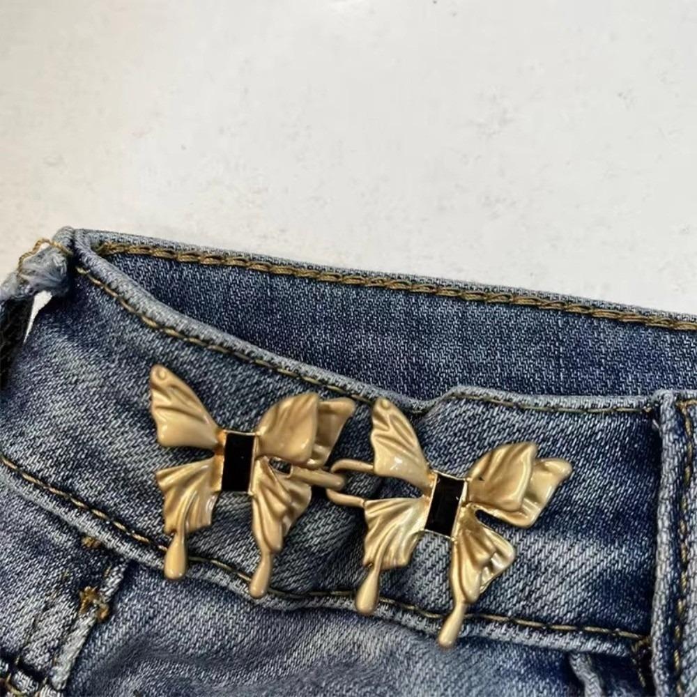 Five Pointed Star Jeans Buttons Butterfly Adjustable Pants Pins Fixed Waist Tightening Tool Safety Pins Dress Decoration