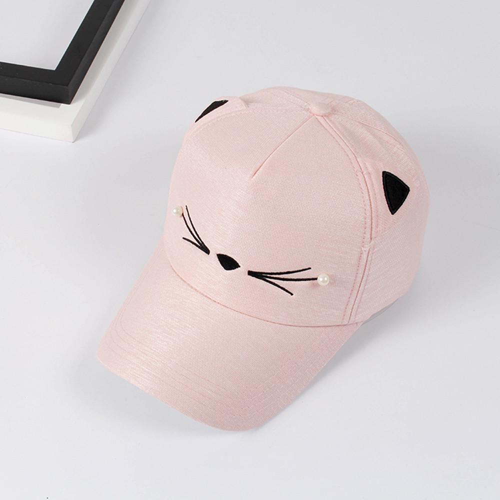 Весенняя мода жемчуг дикий милый студент кошачьи уши козырек бейсболка