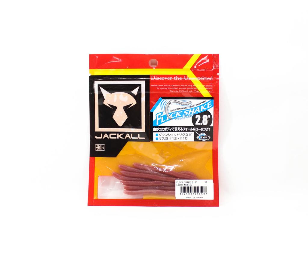 Jackall Мягкая приманка Flick Shake Worm 2,8 дюйма Светлый Мимизу (0597)