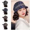 Bucket Hat Women's Wig Bucket Hat Hairpiece Lazy Beret Wig Hat Autumn Winter