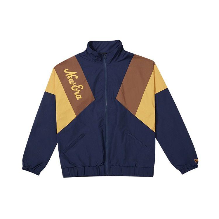 New Era Логотип Color Block Куртка с длинным рукавом и воротником-стойкой Унисекс куртки Темно-синий 12877370