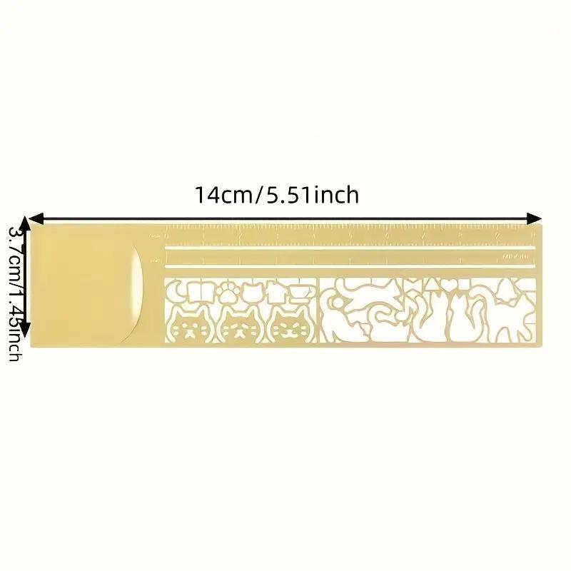 1 шт. Многофункциональный кошачий шаблон, ручной справочник, линейка, линейка, узор котенка, двусторонняя закладка и линейка