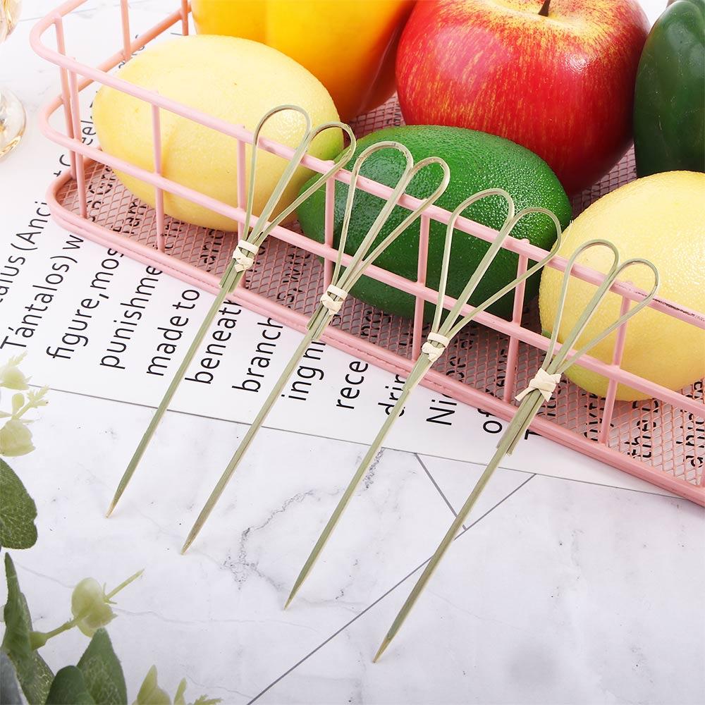 Barbeque Cocktail Bamboo Eco-friendly Decorative Scissor Shaped Toothpick Skewer Sticks Picks