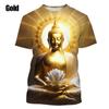 Summer 3D Buddha Shakyamuni Printing T Shirt For Men Round Neck Short Sleeve Cool Buddhist Faith Tops T Shirts Harajuku Clothes Tees