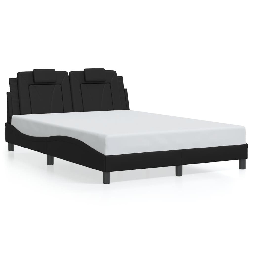 Viana Bed Frame with LED Lighting without Mattress Black 140x200 cm