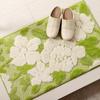 IKEHIKO Entryway Mat, Volume Mel, Green, Rectangular, Approx. 60 X 90cm, Non-Slip, 3D Floral Pattern, Machine Washable, #1310730121801