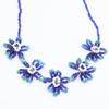 45R Beaded Flower Necklace BlueUsed