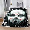 Horror Movie Character Cartoon Blanket Jason Friday Blanket Halloween Flannel Blanket for Bedroom Livingroom Sofa Halloween Gift
