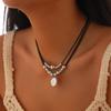Fashion Temperament Special-shaped Imitation Pearl Pendant Necklace, Niche Simple Multi-layer Versatile Beaded Necklace