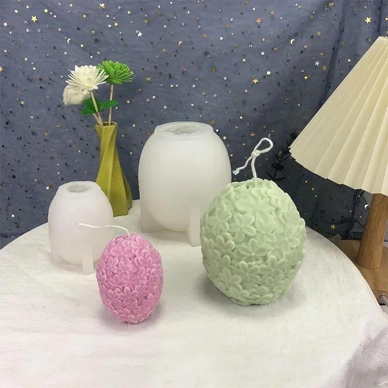 Большая силиконовая форма для свечей своими руками в форме цветка, яйца, шара, ароматизированная восковая форма для свечей, формы для мыла из гипсовой смолы ручной работы 2024