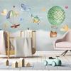 Настенные обои Nordic Hand Painted 3D Cartoon Airplane Balloon Детская комната Фон Настенная живопись Обои