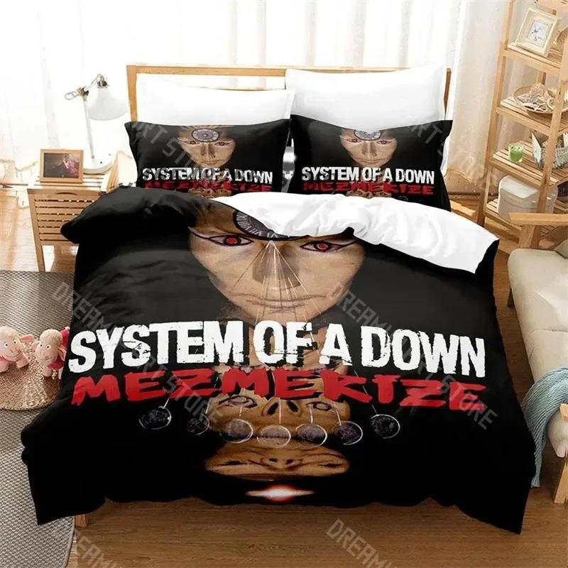 3D Print System Of A Down Rock band Bedding Set Boys Girls Twin Queen King Size Duvet Cover Pillowcase Bed boys Teen Adults