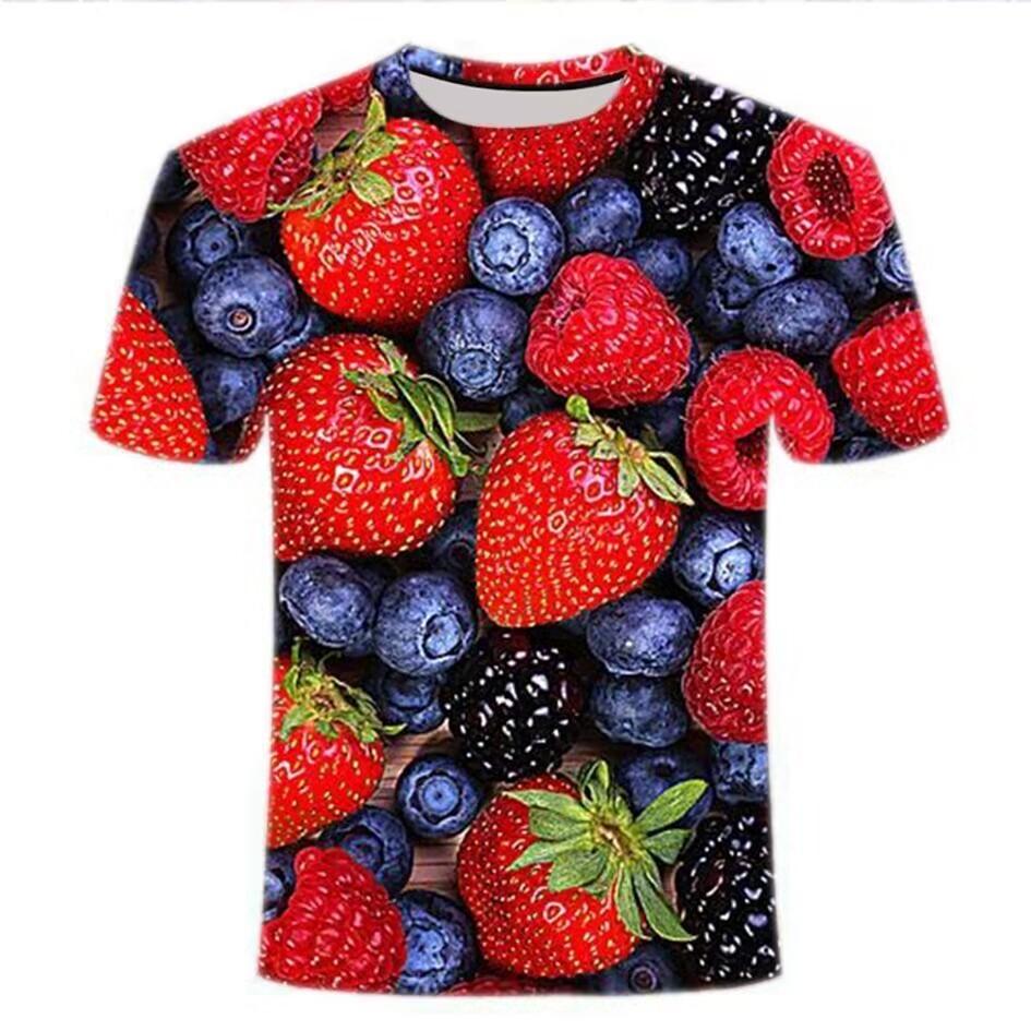 Summer Fruit Vegetable 3D Printed T-Shirts Fashion Oversized Short Sleeved Men's and  Women's Unisex T-shirts
