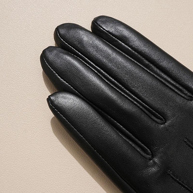 Перчатки из натуральной овчины, женские, из натуральной кожи, для велоспорта, вождения, зимние, теплые, с флисовой подкладкой Luva, модные аксессуары