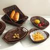 Japanese Rattan Like Dessert Tray, Fruit Basket, Ladies' Delicate Afternoon Tea, Dim Sum Tray, Snack Tray, Kitchen Storage Tray