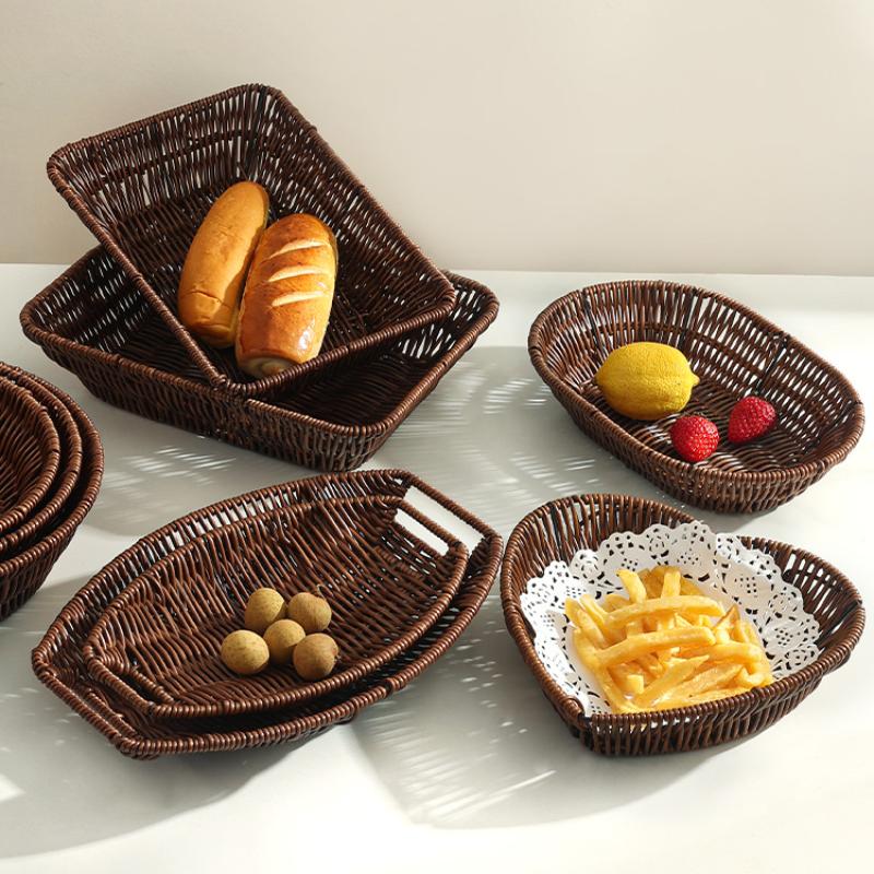 Japanese Rattan Like Dessert Tray, Fruit Basket, Ladies' Delicate Afternoon Tea, Dim Sum Tray, Snack Tray, Kitchen Storage Tray