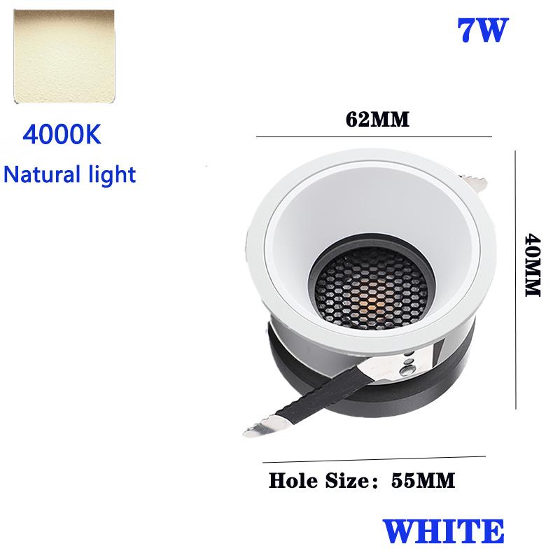 Современный светодиодный потолочный точечный светильник Downlight для внутреннего освещения, встраиваемый круглый точечный светильник для коммерческой гостиной, столовой, спальни, COB