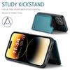 Для iPhone 7 8 Xs XR XS Max 11 12 13 14 15 16 серии Stand Card Wallet Интегрированный чехол для телефона из искусственной кожи премиум-класса