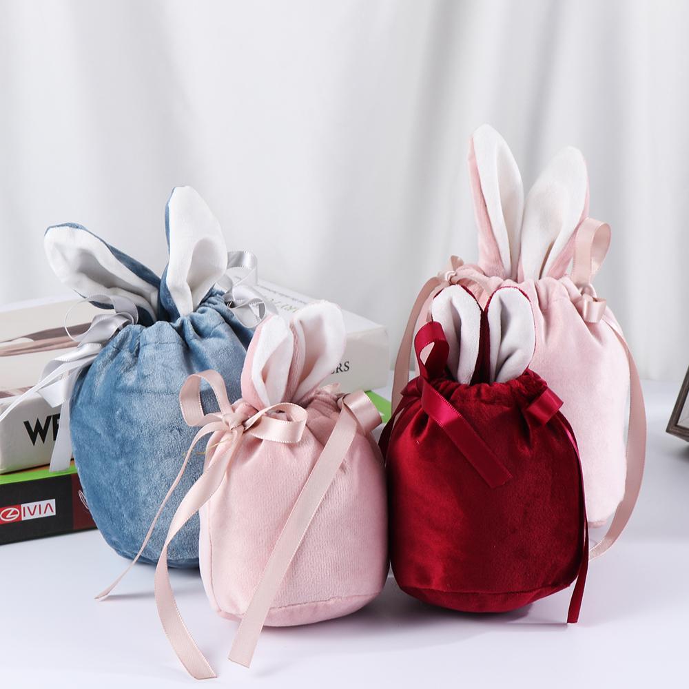 Flannelette Rabbit Ear Gift Bag Bunny Ears Gift Packing Bags Jewelry Organizer Wedding Supplies