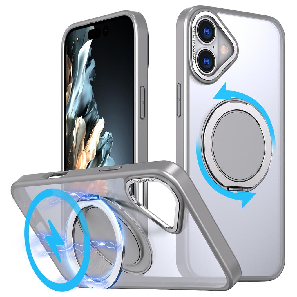 Для iPhone 16 чехол-кольцо с подставкой задняя крышка совместима с MagSafe