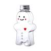 Gingerbread Man Drink Bottles with Lid 400ml Reusable Christmas Beverage Container for Milk Juice Tea Coffee DIY Festive Gifts