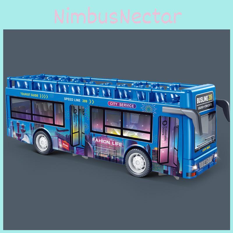 Inertia City Sightseeing Bus Toy With Light Sound Doors For Kids Play