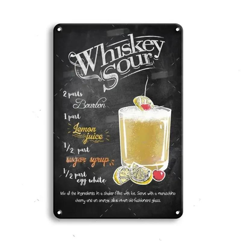 Retro Gin and Tonic Metal Sign Poster 8 X 12 Inch Decorative Plaque for Bar Kitchen Home Wall Decor