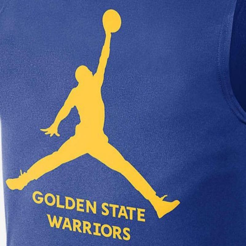 Jordan Быстросохнущая баскетбольная майка NBA Essential Golden State Warriors с логотипом, мужские топы темно-синего цвета FQ1971-495