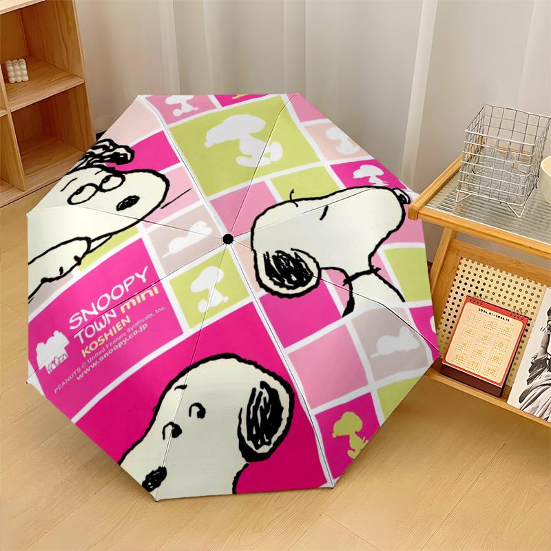 Snoopy Peanuts Windproof Auto 8 Rib Folding Umbrella Portable Outdoor Parasol