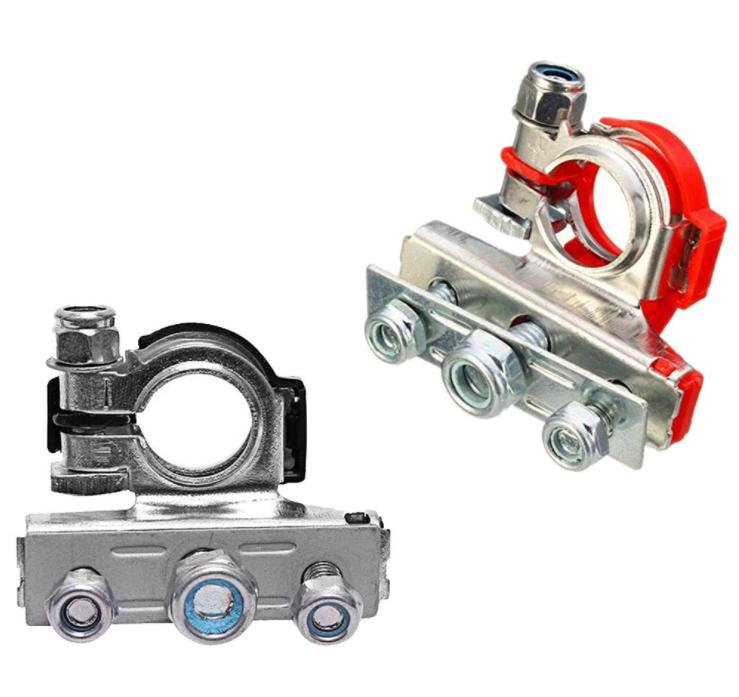 Car Battery Terminals 12V Auto Battery Terminal Connector Battery Bornes Cable Terminal Adapter Copper Clamps Clip Screw