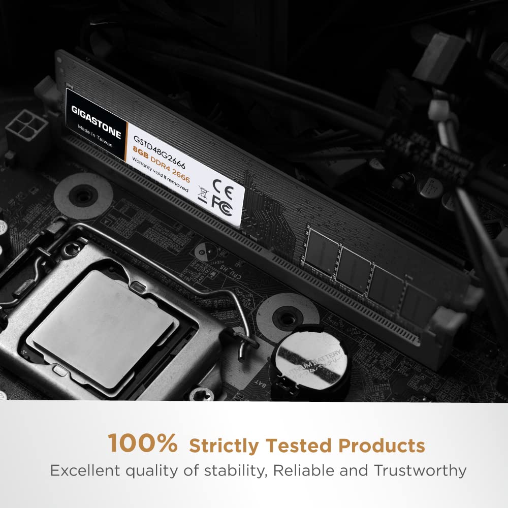 Оперативная память для настольного ПК Gigastone DDR4 8 ГБ x 2 CL19 UDIMM 288-контактный небуферизованный модуль памяти для обновления оперативной памяти настольного ПК (16 ГИГАБАЙТ) DDR4-2666МГц PC4-21300 1.2В