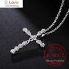 Новое поступление модное ожерелье с крестом аксессуары Ture 100% стерлинговое серебро 925 пробы кристалл Cz подвески ожерелье для женщин ювелирные изделия