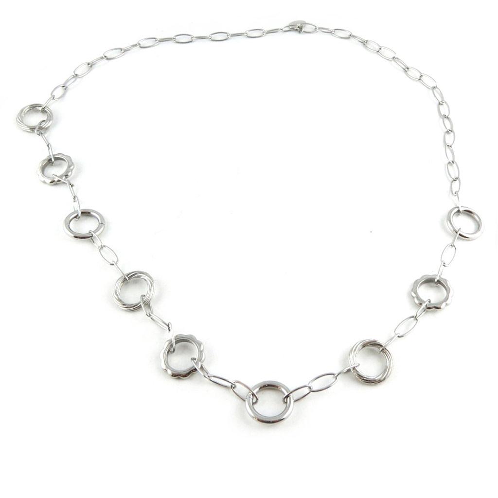 Altesse [L1919] - [Altesse] Серебряное стальное длинное ожерелье «Хореография» (L1919)