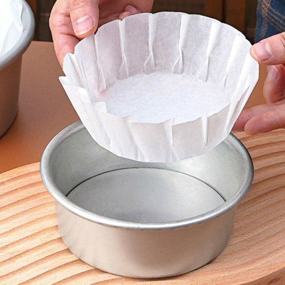 50/100pcs 4/6/8 Inch Basque Cheesecake Oil Paper Tray Disposable Cupcake Liner Bakery