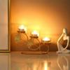 Gold Iron Art Candlestick for Wedding, Valentine's Day & Christmas Dining Table or Bar Decor