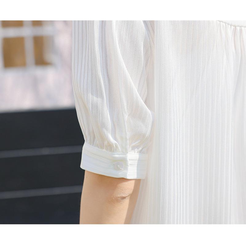 Шифоновая рубашка с положительным плечом и короткими рукавами, женская летняя блузка с v-образным вырезом, топы-рубашки