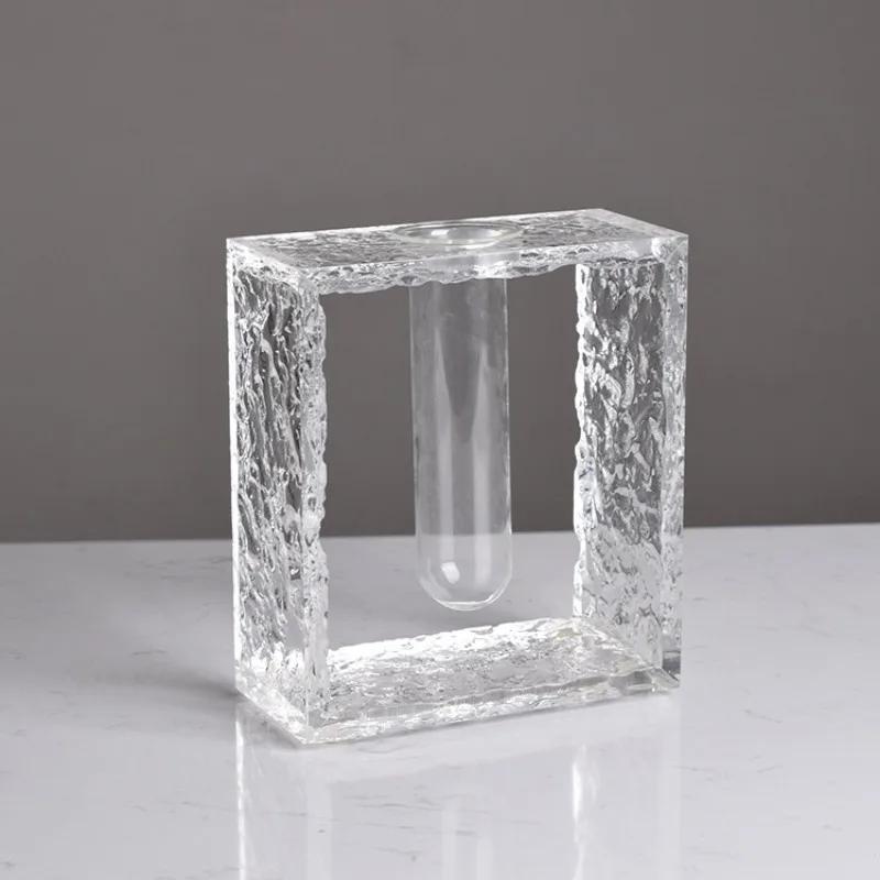 Простая современная акриловая прозрачная ваза для гостиной, офиса, цветочная композиция, гидропонная ваза, поделки, украшения, подарки