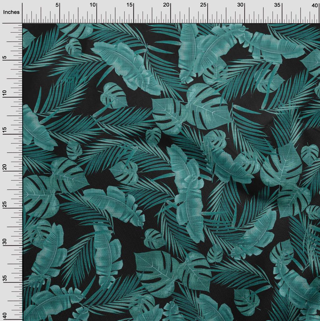 oneOone Хлопковая гибкая темно-бирюзовая зеленая ткань, принадлежности для квилтинга с тропическими листьями, ткань для шитья с принтом в ярдах, 40 дюймов